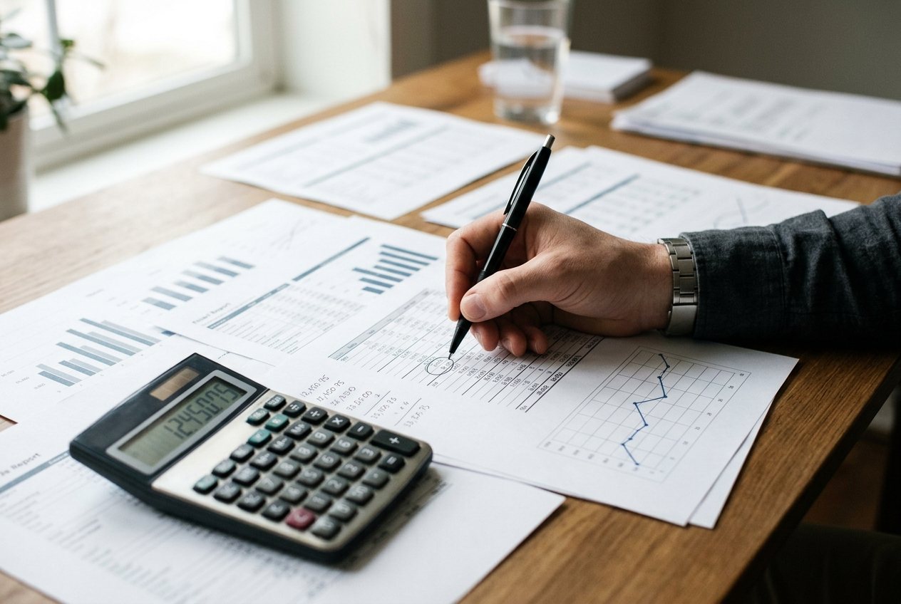 Financial documents analysis representing the financial performance value lever